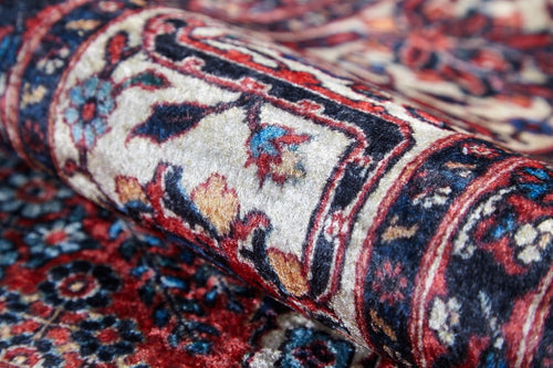 Digital Print Area Rug – Classic Red Non Slip Carpet for Stylish Living Room