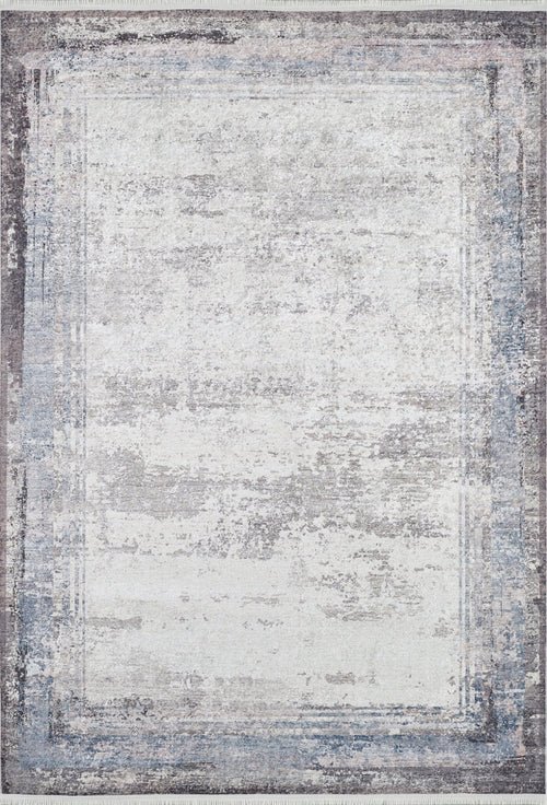 Grey Area Rug – Digital Print Frame Carpet | Antibacterial, Non Slip, Washable