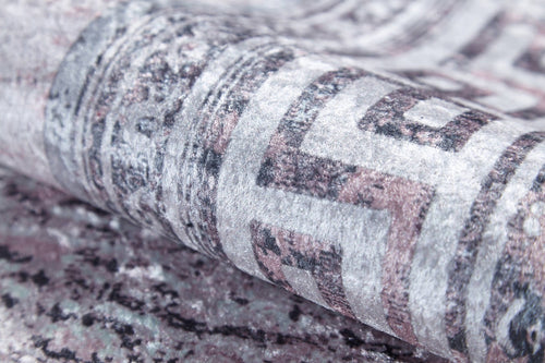 Digital Print Area Rug - Grey Frame Rug | Non Slip, Antibacterial Carpet