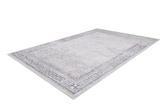 Digital Print Area Rug - Grey Frame Rug | Non Slip, Antibacterial Carpet