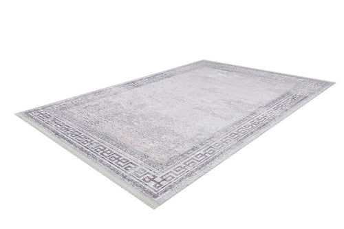 Digital Print Area Rug - Grey Frame Rug | Non Slip, Antibacterial Carpet