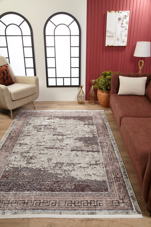Digital Print Area Rug – Brown Non Slip Carpet With Antibacterial, Antiallergic Features
