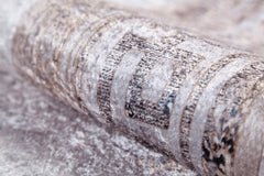 Digital Print Area Rug – Beige Frame Design Non Slip Carpet for Living Room