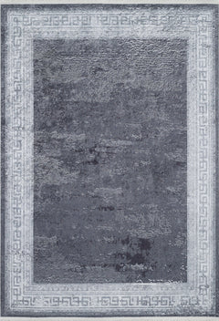 Grey Frame Area Rug – Digital Print Rug | Non Slip, Antibacterial Carpet
