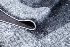 Grey Frame Area Rug – Digital Print Rug | Non Slip, Antibacterial Carpet
