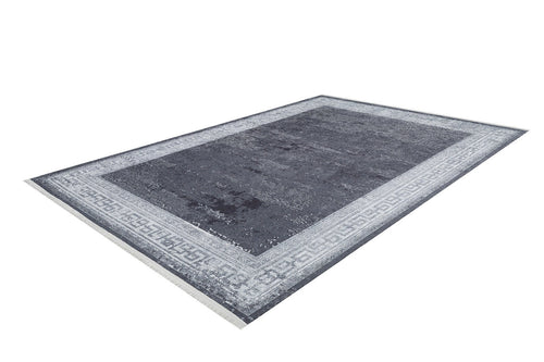 Grey Frame Area Rug – Digital Print Rug | Non Slip, Antibacterial Carpet