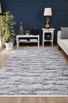 Modern Digital Area Rug – Grey Antibacterial Non Slip Carpet for Living Room