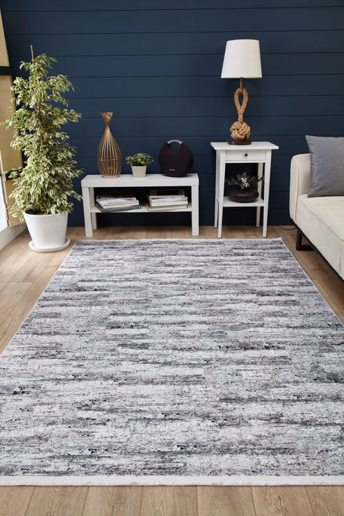 Modern Digital Area Rug – Grey Antibacterial Non Slip Carpet for Living Room