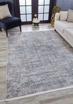 Modern Digital Area Rug – Grey Non Slip Antibacterial Carpet for Living Room