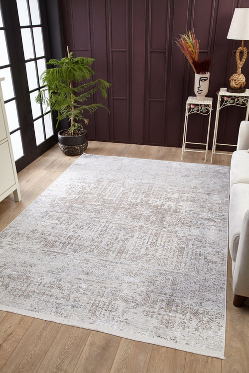 Bhalwal Beige Modern Digital Print Area Rug