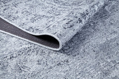 Modern Digital Print Rug – Grey Area Rug | Non Slip, Antibacterial Carpet