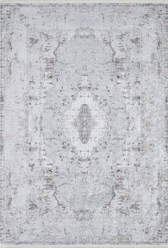 Grey Area Rug - Classic Digital Print Carpet, Non Slip & Antibacterial Floor Covering
