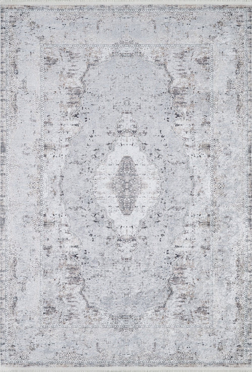 Grey Area Rug - Classic Digital Print Carpet, Non Slip & Antibacterial Floor Covering