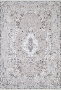 Digital Print Area Rug - Classic Grey Non Slip Antibacterial Carpet for Living Room