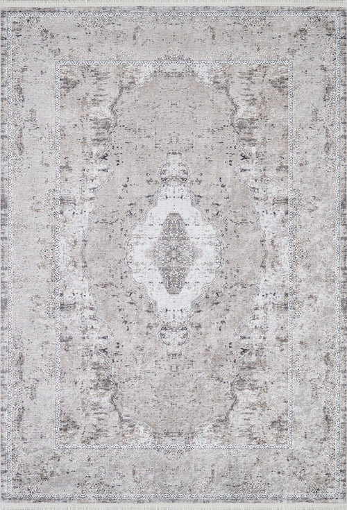 Digital Print Area Rug - Classic Grey Non Slip Antibacterial Carpet for Living Room