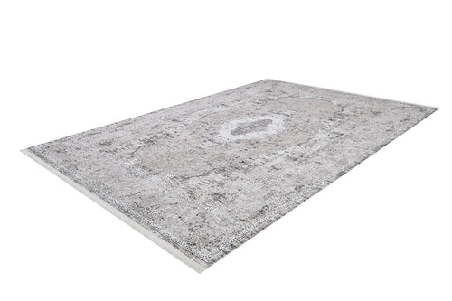 Digital Print Area Rug - Classic Grey Non Slip Antibacterial Carpet for Living Room