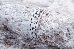 Digital Print Area Rug - Classic Grey Non Slip Antibacterial Carpet for Living Room