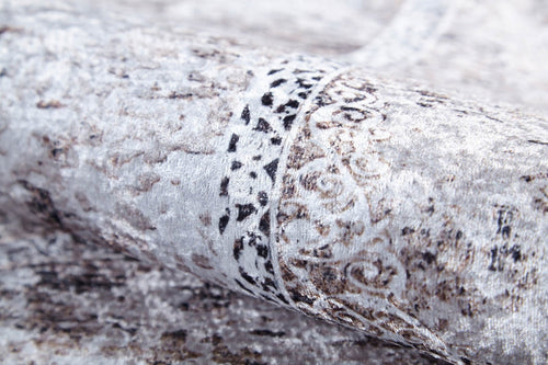 Digital Print Area Rug - Classic Grey Non Slip Antibacterial Carpet for Living Room