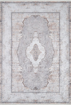 Grey Area Rug – Classic Digital Print Non Slip Antibacterial Carpet for Living Room