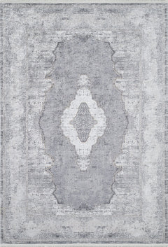 Grey Area Rug - Classic Digital Print Non Slip Antibacterial Carpet for Living Room