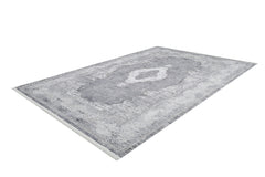 Grey Area Rug - Classic Digital Print Non Slip Antibacterial Carpet for Living Room