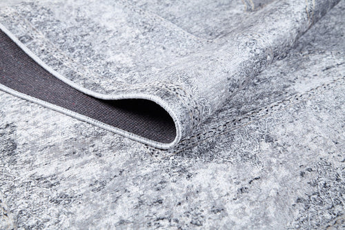 Grey Area Rug - Classic Digital Print Non Slip Antibacterial Carpet for Living Room