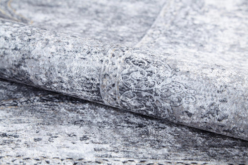 Grey Area Rug - Classic Digital Print Non Slip Antibacterial Carpet for Living Room