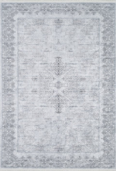 Grey Area Rug - Classic Digital Print Non Slip Antibacterial Carpet for Living Room