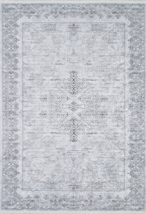 Grey Area Rug - Classic Digital Print Non Slip Antibacterial Carpet for Living Room