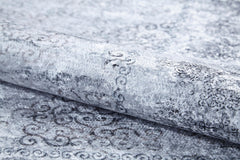 Grey Area Rug - Classic Digital Print Non Slip Antibacterial Carpet for Living Room