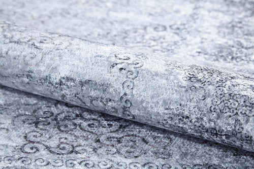 Grey Area Rug - Classic Digital Print Non Slip Antibacterial Carpet for Living Room