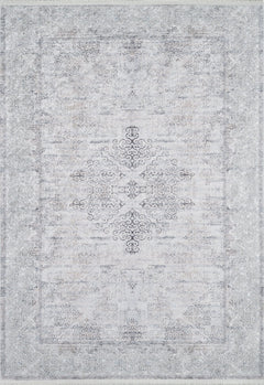 Grey Area Rug – Classic Digital Print Non Slip Carpet for Living Room
