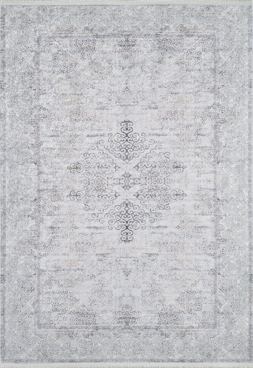 Grey Area Rug – Classic Digital Print Non Slip Carpet for Living Room