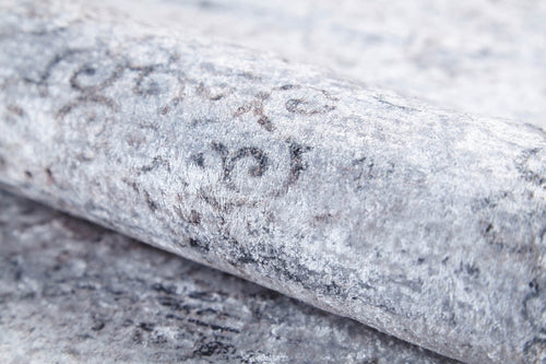 Grey Area Rug – Classic Digital Print Non Slip Carpet for Living Room