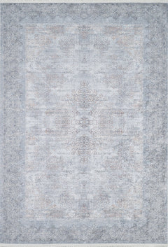 Digital Print Area Rug - Grey Classic Style Non Slip Antibacterial Carpet
