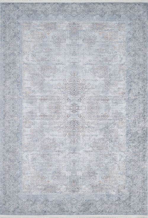 Digital Print Area Rug - Grey Classic Style Non Slip Antibacterial Carpet