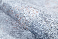 Digital Print Area Rug - Grey Classic Style Non Slip Antibacterial Carpet