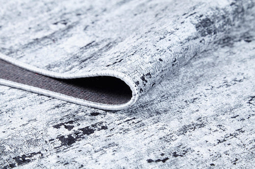 Modern Digital Print Rug – Grey Area Rug | Non Slip, Antibacterial, Washable Carpet