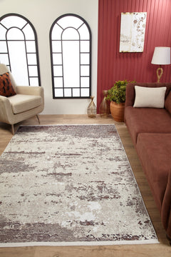 Modern Area Rug - Cream Digital Print Rug | Non Slip, Antibacterial Carpet