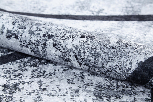 Grey Striped Area Rug – Non Slip Rug with Digital Print Carpet | Antibacterial, Dust Free