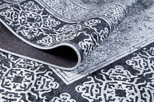 Sangli Grey Frame Digital Print Area Rug