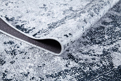 Modern Digital Print Rug – Grey Area Rug | Non Slip, Antibacterial Carpet