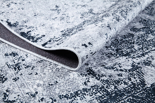 Modern Digital Print Rug – Grey Area Rug | Non Slip, Antibacterial Carpet