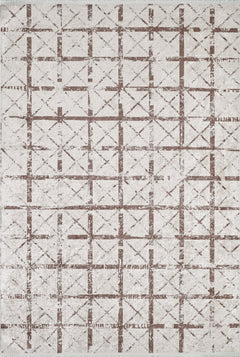 Beige Geometric Area Rug - Digital Print, Non Slip, Antibacterial Carpet
