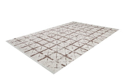 Beige Geometric Area Rug - Digital Print, Non Slip, Antibacterial Carpet