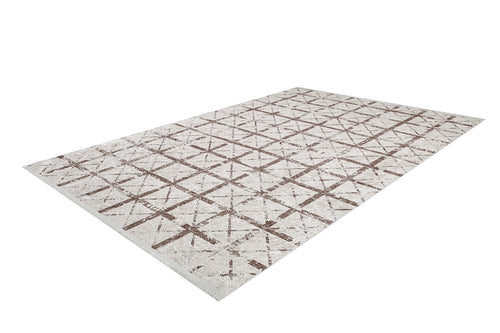 Beige Geometric Area Rug - Digital Print, Non Slip, Antibacterial Carpet
