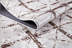 Beige Geometric Area Rug - Digital Print, Non Slip, Antibacterial Carpet