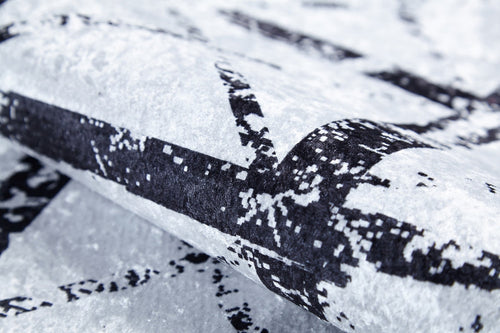 Tahran Grey Geometric Digital Print Area Rug