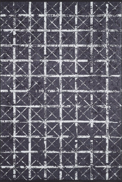 Digital Print Area Rug – Black Striped Non Slip Floor Carpet for Living Room