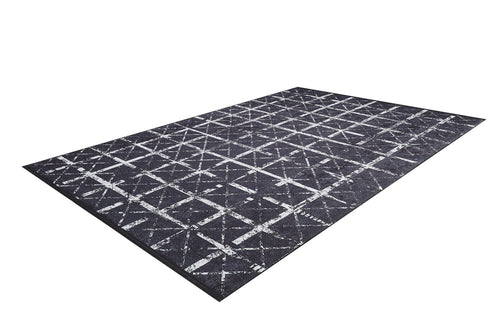 Digital Print Area Rug – Black Striped Non Slip Floor Carpet for Living Room